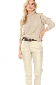 Be Pure :  knitted turtleneck sweater Claire | beige - img5