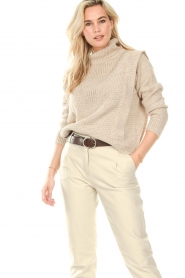 Be Pure :  knitted turtleneck sweater Claire | beige - img2