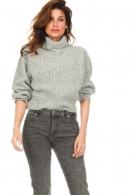 Be Pure :  Knitted turtleneck sweater Freddo | grey - img2