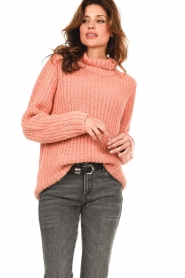 Be Pure :  Knitted turtleneck sweater Elsa | coral - img5