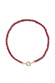 Mimi et Toi |  18k gold plated stone necklace Rouge | red  | Picture 1