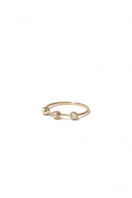 Mimi et Toi |  18k gold plated pearl ring Soins Perle | gold