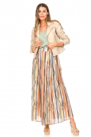 Silvian Heach :  Maxi skirt with striped print Merva | multi - img2