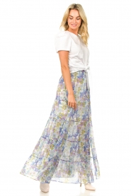 Silvian Heach :  Maxi skirt with floral print Quinghai | Violet - img5