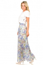 Silvian Heach :  Maxi skirt with floral print Quinghai | Violet - img7