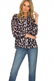 Aaiko |  Blouse with coloured panther print Amaia | multi  | Picture 2