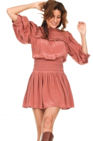 Magali Pascal |  Skirt with smocked waistband Cassia | pink  | Picture 5