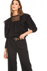 Magali Pascal :  Top with lace Flora | black - img6