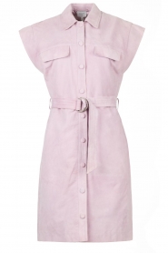  Suede dress with waist belt Evia | lilac