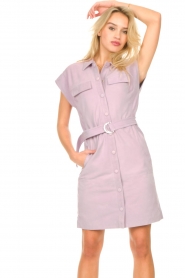 Dante 6 |  Suede dress with waist belt Evia | lilac  | Picture 2