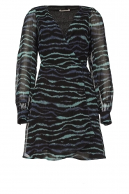 Freebird |  Wrap dress with zebra print Bora | turquoise  | Picture 1