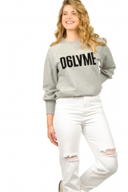 Dante 6 |  Sweater with text print Loveme | grey  | Picture 2