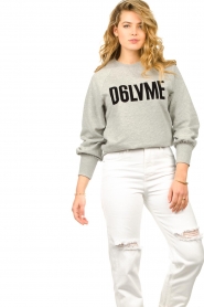 Dante 6 |  Sweater with text print Loveme | grey  | Picture 5