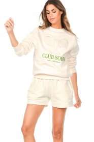 Club Soho | Sweater Let's Sweat Together | off-white  | Afbeelding 5