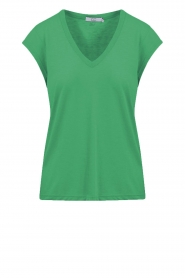  T-shirt with V-neck Vera | green