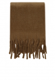 American Vintage | Fijngebreide sjaal met franjes Zinaco | bruin 