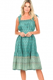 Lollys Laundry |  Printed midi dress Tabitha | green  | Picture 2