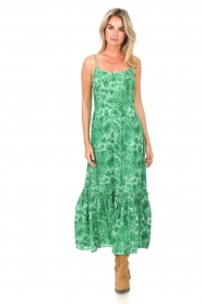 Lollys Laundry |  Tie-dye maxi dress Uno | green  | Picture 2