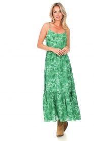 Lollys Laundry |  Tie-dye maxi dress Uno | green  | Picture 4