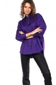 Second Female |  Poplin blouse with golden buttons Occasion | purple  | Picture 4