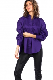 Second Female |  Poplin blouse with golden buttons Occasion | purple  | Picture 5