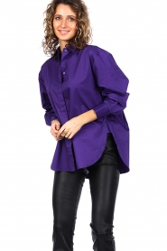 Second Female |  Poplin blouse with golden buttons Occasion | purple  | Picture 6