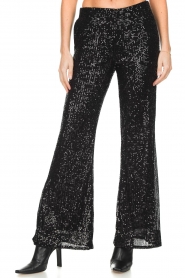 Second Female |  Flared pants with sequins Shine on | black  | Picture 4