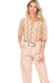 Second Female |  Blouse with flower print Magne | peach  | Picture 5