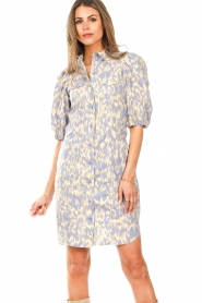 Second Female :  Shirt dress with print Viggo | blue - img2