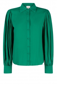 Aaiko |  Blouse with puff sleeves Veronne | green  | Picture 1
