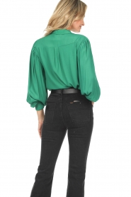 Aaiko |  Blouse with puff sleeves Veronne | green  | Picture 8