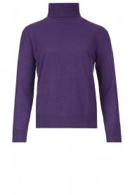 Not Shy |  Cashmere turtleneck sweater Laurene | purple  | Picture 1