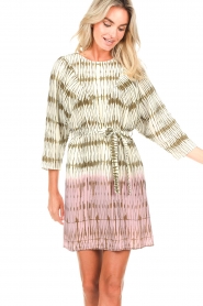 Freebird |  Dress with striped print Brooklynn | pink  | Picture 4