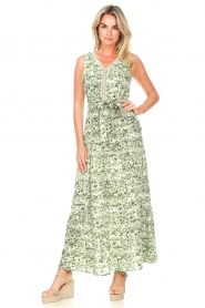 Freebird |  Printed maxi dress Cera | green  | Picture 2