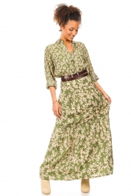 ba&sh :  Maxi skirt with flower print Tally | green - img5