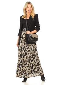 ba&sh :  Maxi skirt with flower print Tally | black - img3