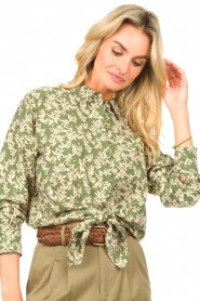 ba&sh |  Blouse with botanical print Tarmac | green  | Picture 8
