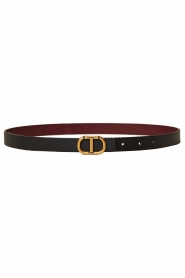 Twinset | Reversible leren dunne riem Fay | zwart   | Afbeelding 1