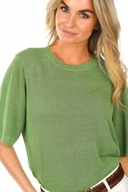 ba&sh |  Linen sweater Dakota | green  | Picture 8