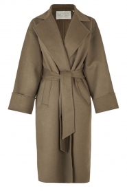 Notes Du Nord |  Wool coat with belt Elisa | pistache 