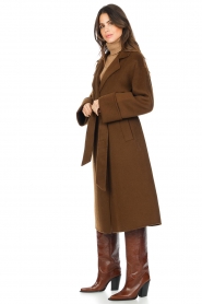 Notes Du Nord |  Wool coat with belt Elisa | brown   | Picture 5