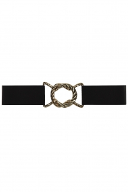 Little Soho |  Belt with braided buckle Calista | black