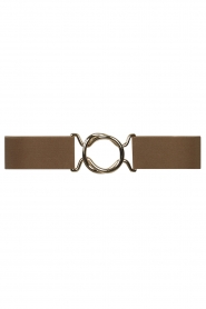 Little Soho |  Elastic belt with golden buckle Josefien | beige