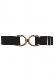 Little Soho |  Belt with woven buckle Larissa | black  | Picture 1