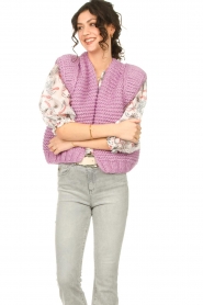 Kiro by Kim |  Knitted waistcoast Leanne | purple  | Picture 5