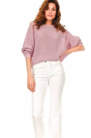American Vintage :  Knitted cotton sweater Faf | Lilac  - img2