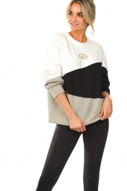 Goldbergh |  Sweater with logo April | grey  | Picture 4