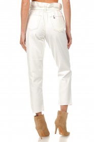 Liu Jo Denim |  Paperbag jeans with belt Georgia | white  | Picture 6