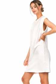 Notes Du Nord |  Midi dress with lined sleeve insert Porter | white  | Picture 5