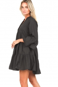 Devotion |  Cotton dress with ruffles Hague | black  | Picture 5